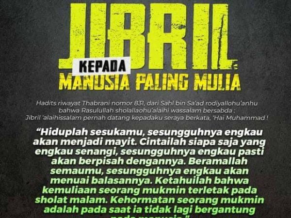 5 Pesan Malaikat Jibril Kepada Manusia Paling Mulia
