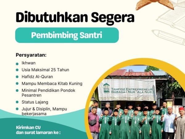 lowongan kerja pembimbing santri babada